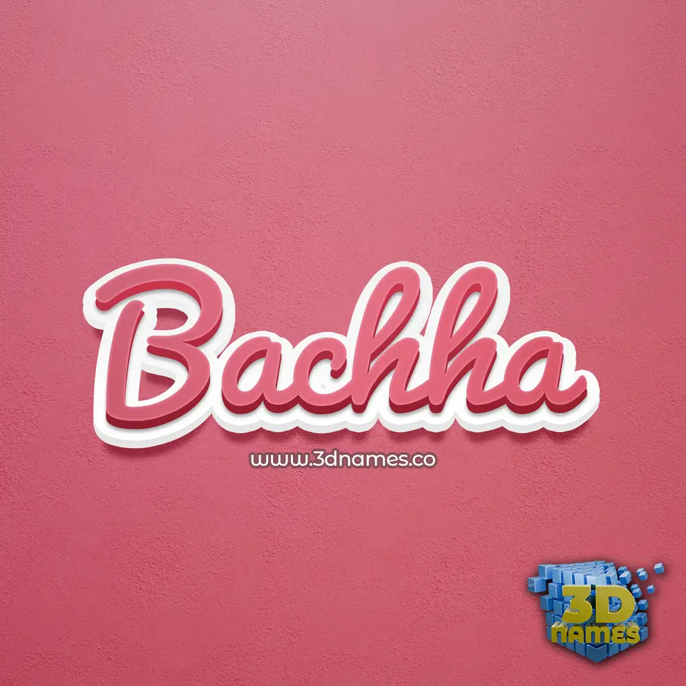 bachha in Red Scribble style - 3D name wallpaper