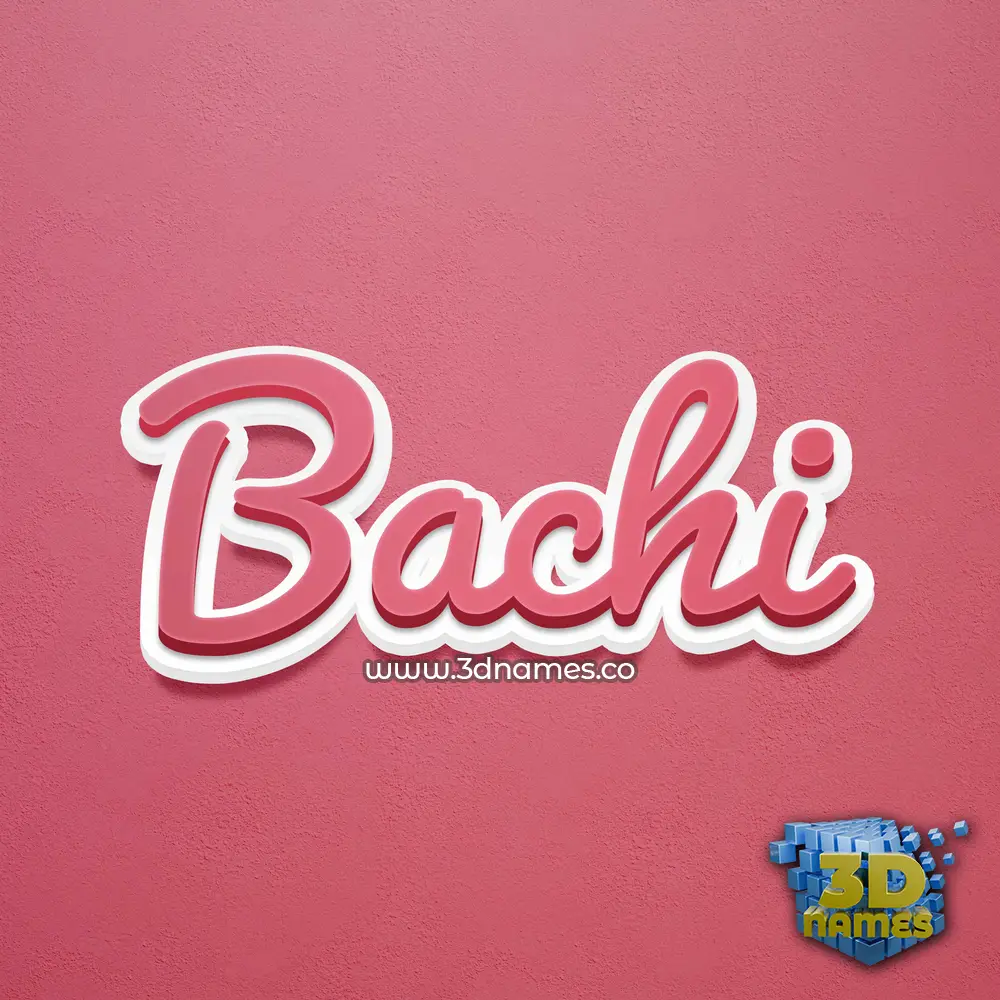 bachi in Red Scribble style - 3D name wallpaper