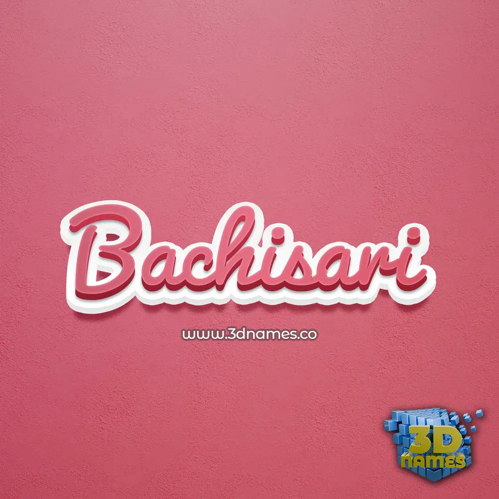 bachisari in Red Scribble style - 3D name wallpaper