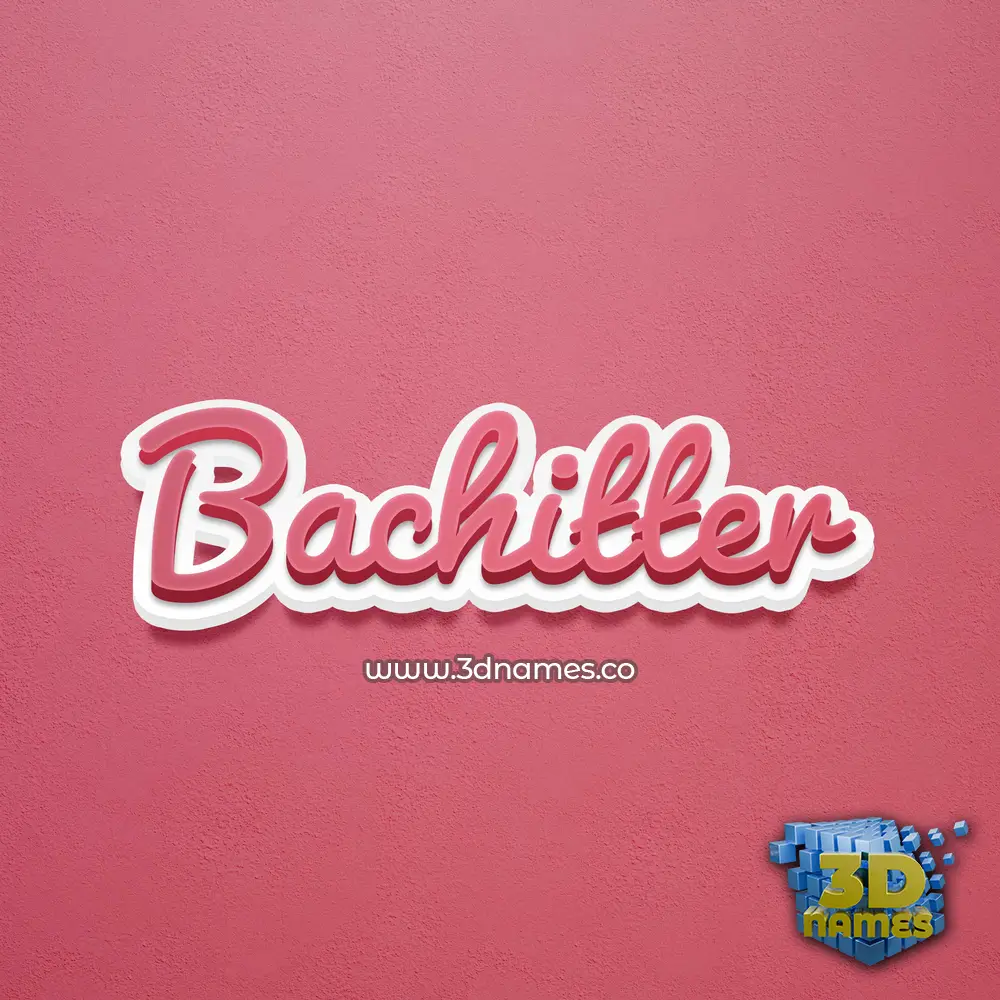 bachitter in Red Scribble style - 3D name wallpaper