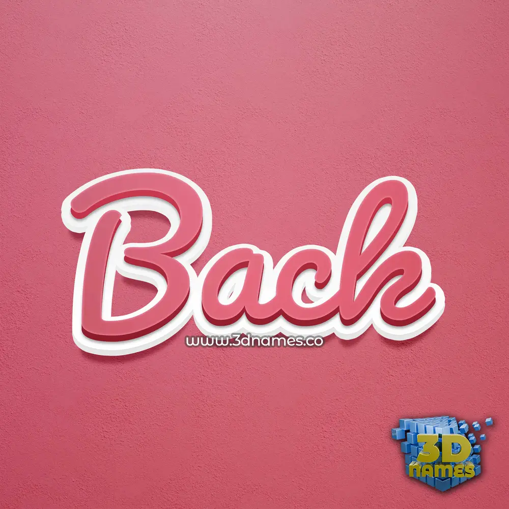 back in Red Scribble style - 3D name wallpaper