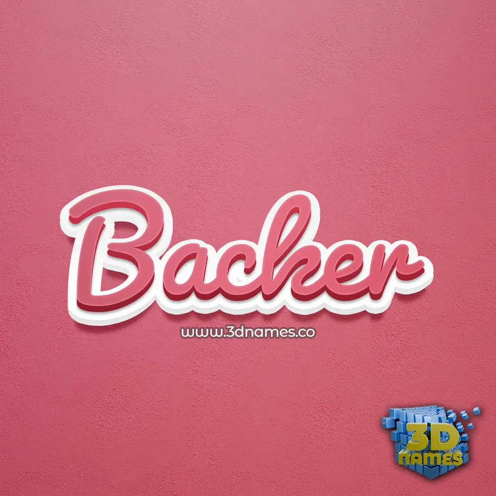 backer in Red Scribble style - 3D name wallpaper