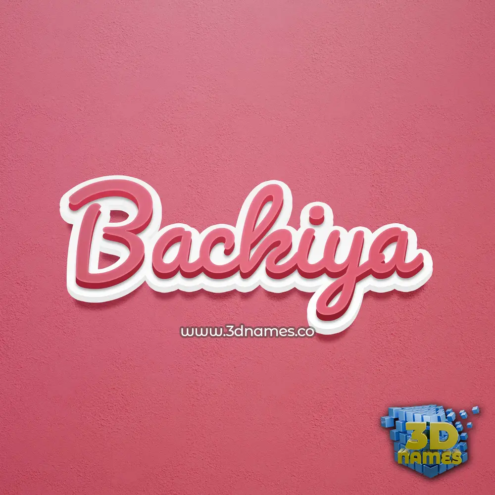 backiya in Red Scribble style - 3D name wallpaper