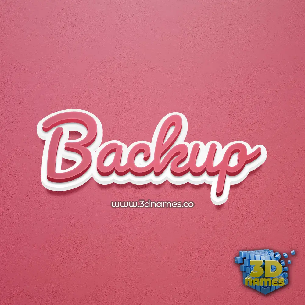 backup in Red Scribble style - 3D name wallpaper