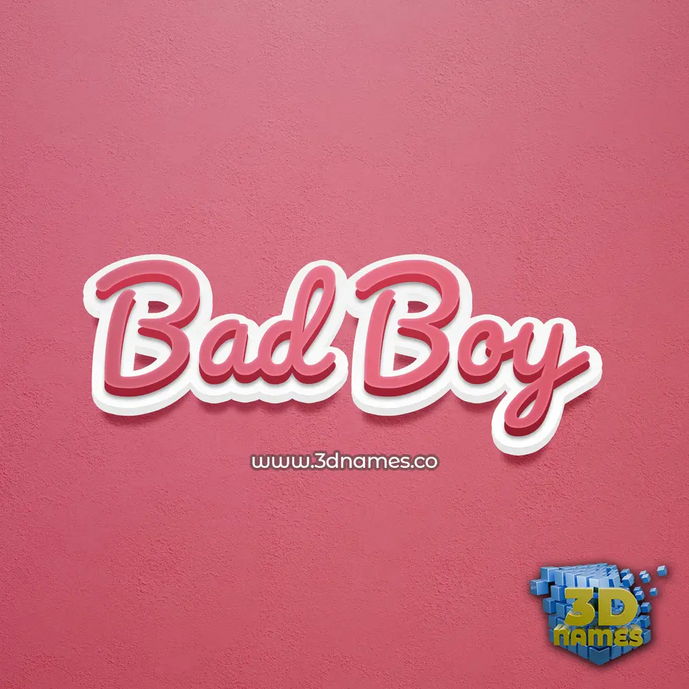 bad boy in Red Scribble style - 3D name wallpaper