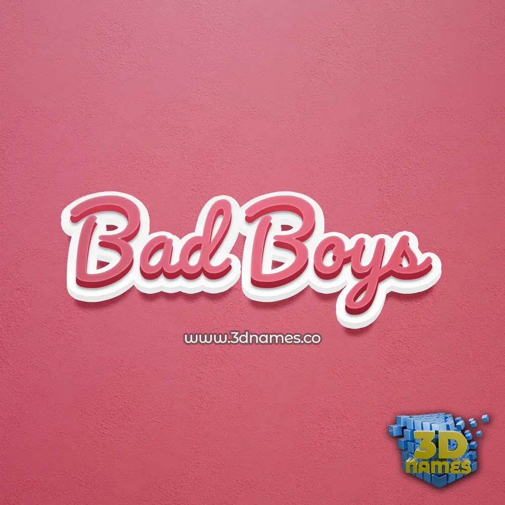 bad boys in Red Scribble style - 3D name wallpaper