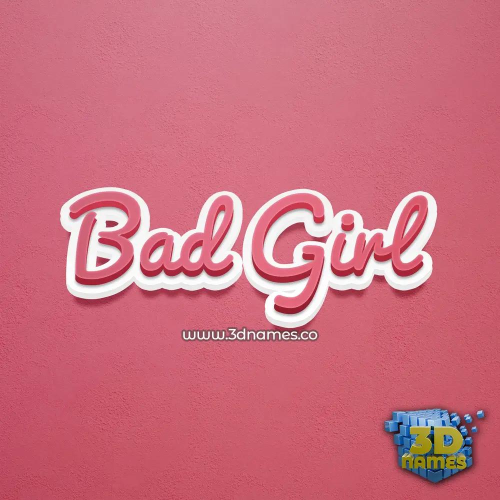 bad girl in Red Scribble style - 3D name wallpaper