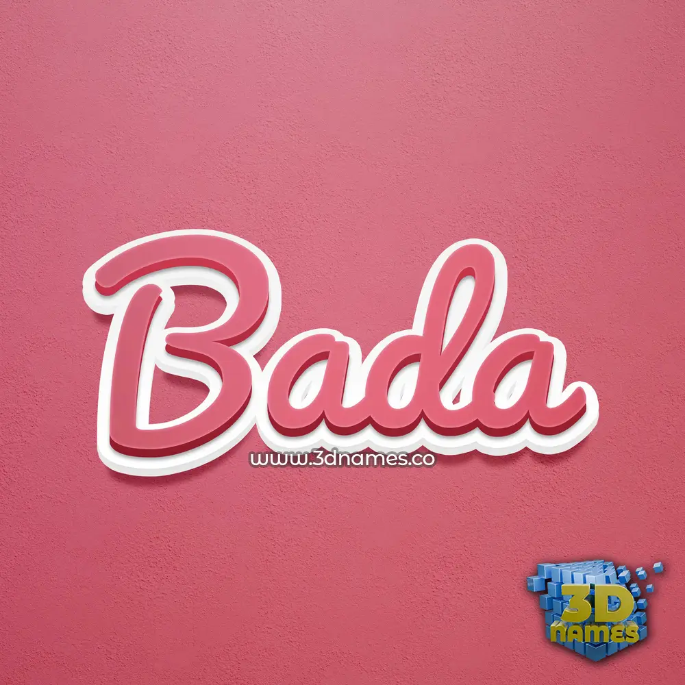bada in Red Scribble style - 3D name wallpaper