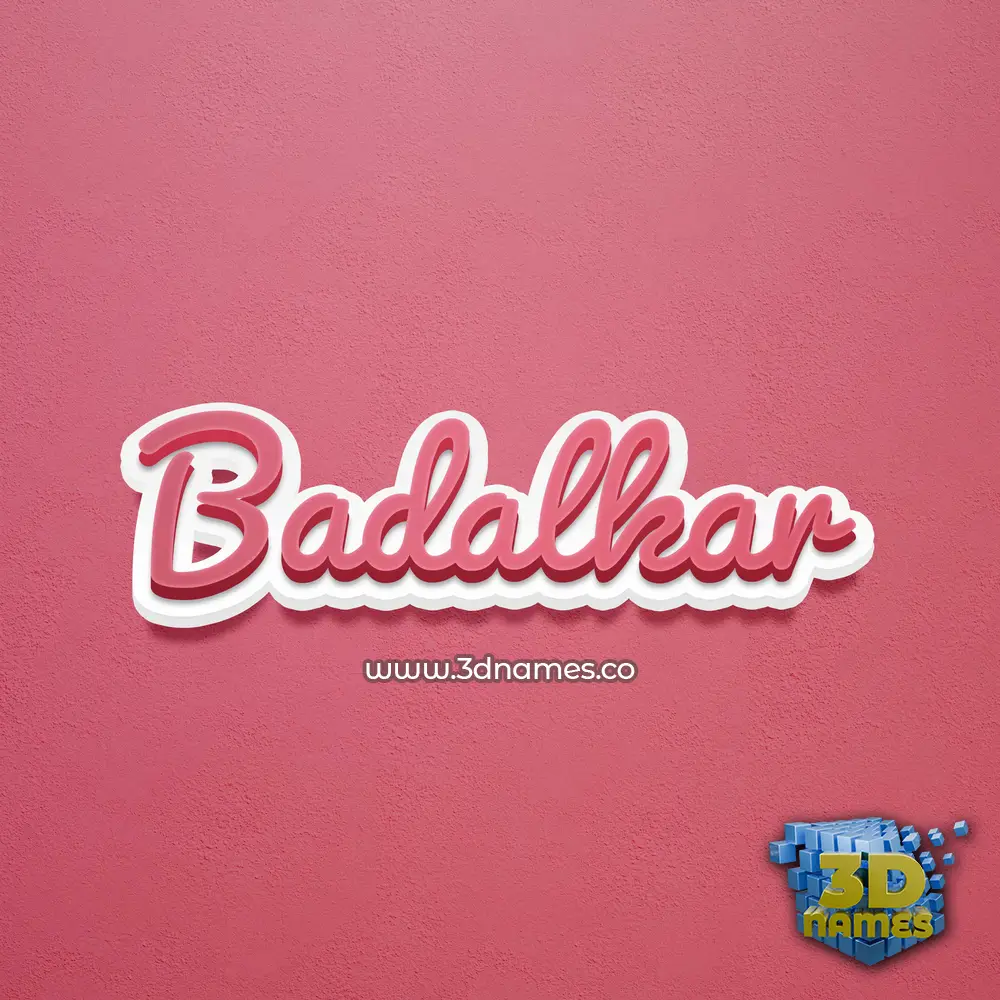 badalkar in Red Scribble style - 3D name wallpaper