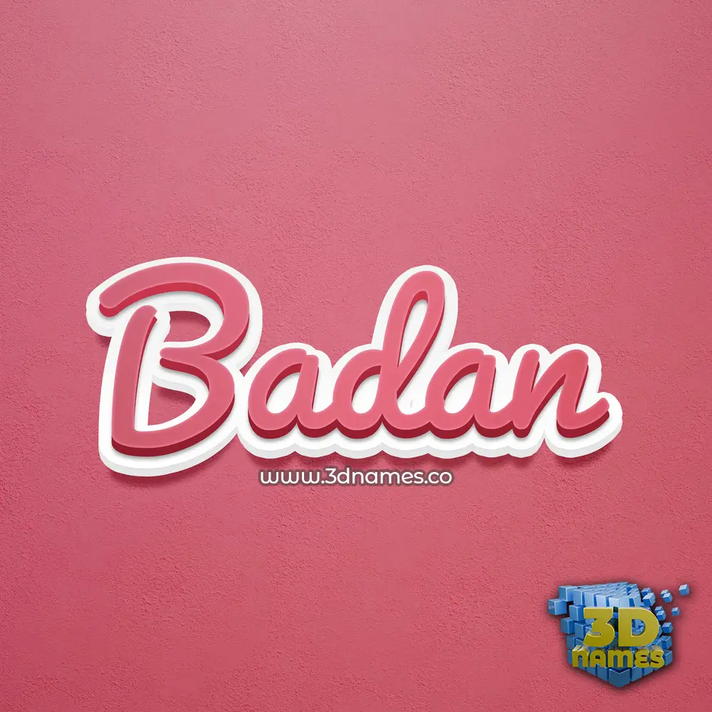 badan in Red Scribble style - 3D name wallpaper