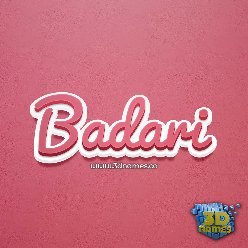 badari in Red Scribble style - 3D name wallpaper