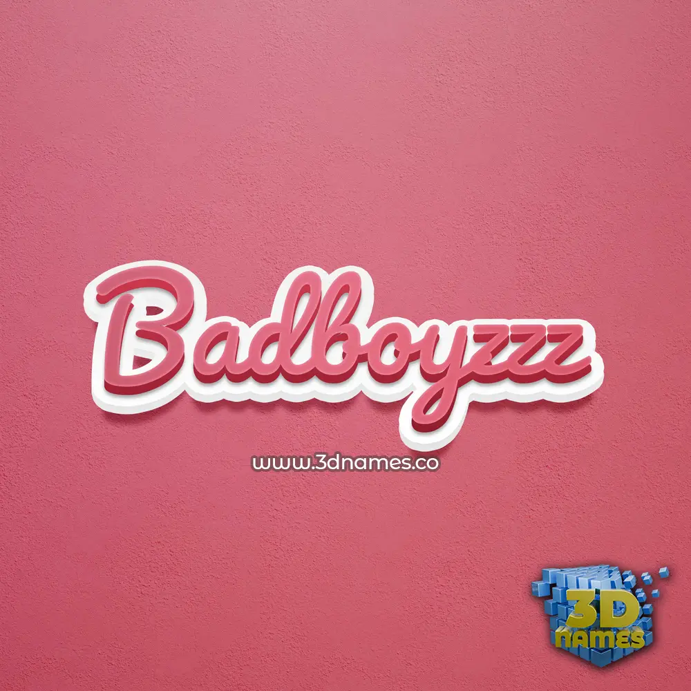 badboyzzz in Red Scribble style - 3D name wallpaper