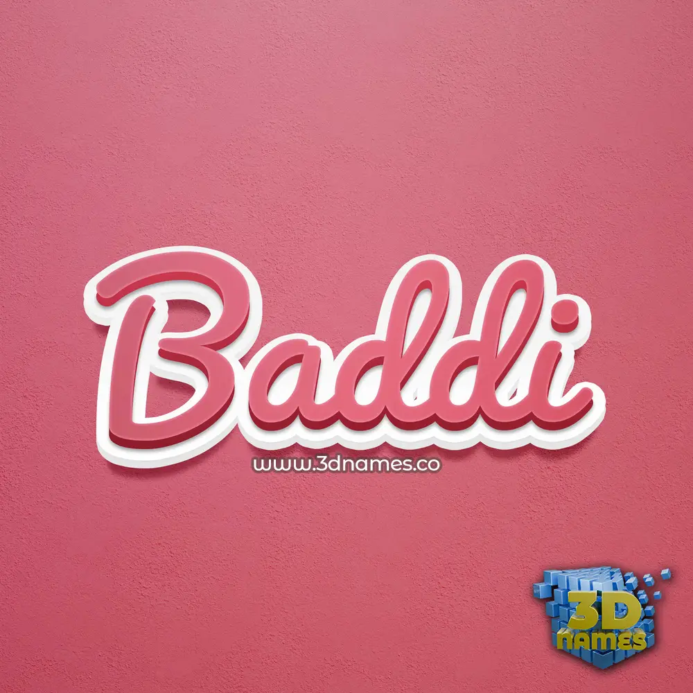 baddi in Red Scribble style - 3D name wallpaper