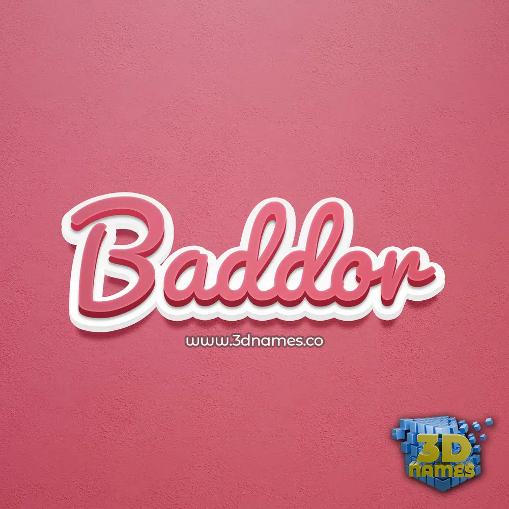 baddor in Red Scribble style - 3D name wallpaper