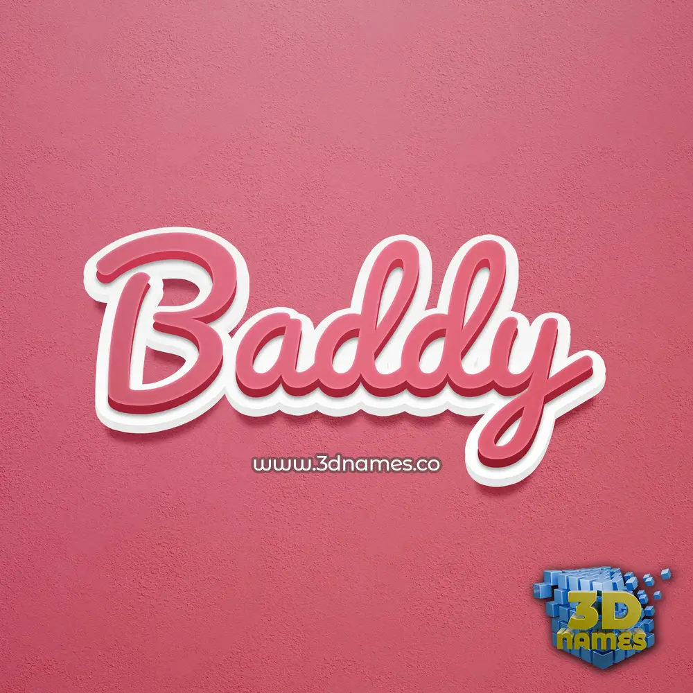 baddy in Red Scribble style - 3D name wallpaper