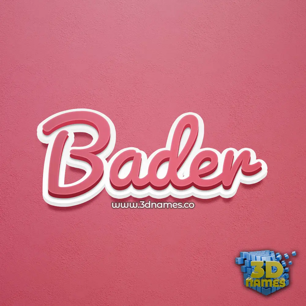 bader in Red Scribble style - 3D name wallpaper