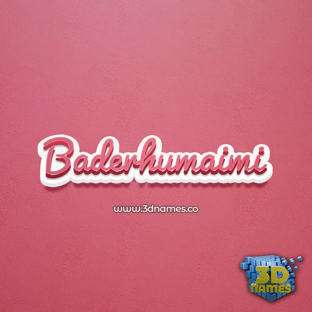 baderhumaimi in Red Scribble style - 3D name wallpaper