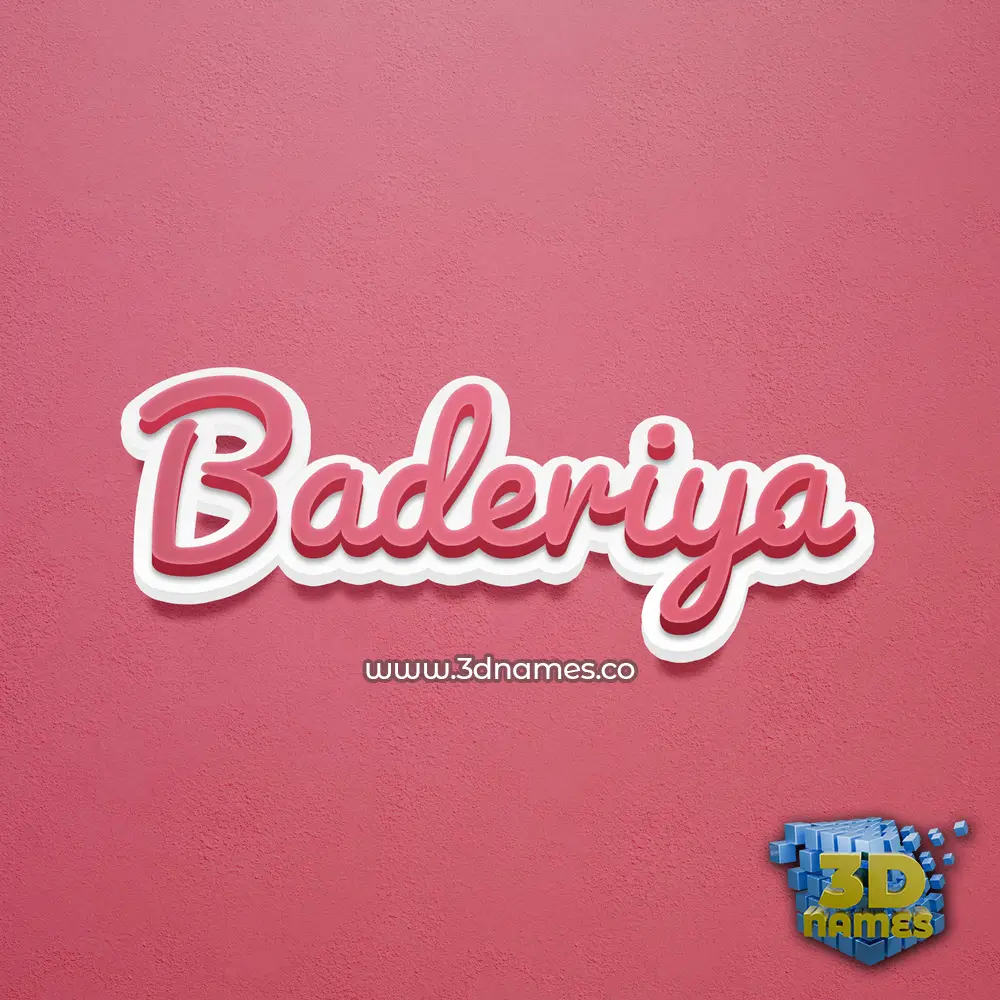 baderiya in Red Scribble style - 3D name wallpaper