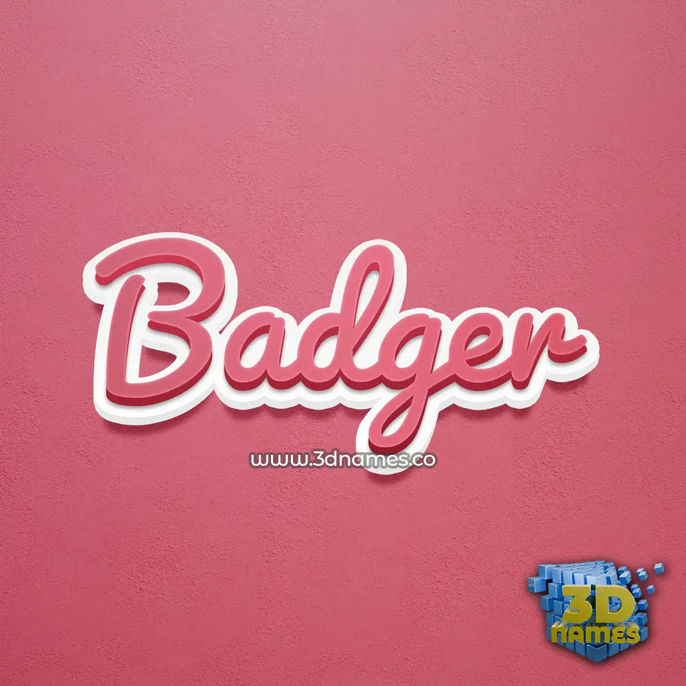 badger in Red Scribble style - 3D name wallpaper