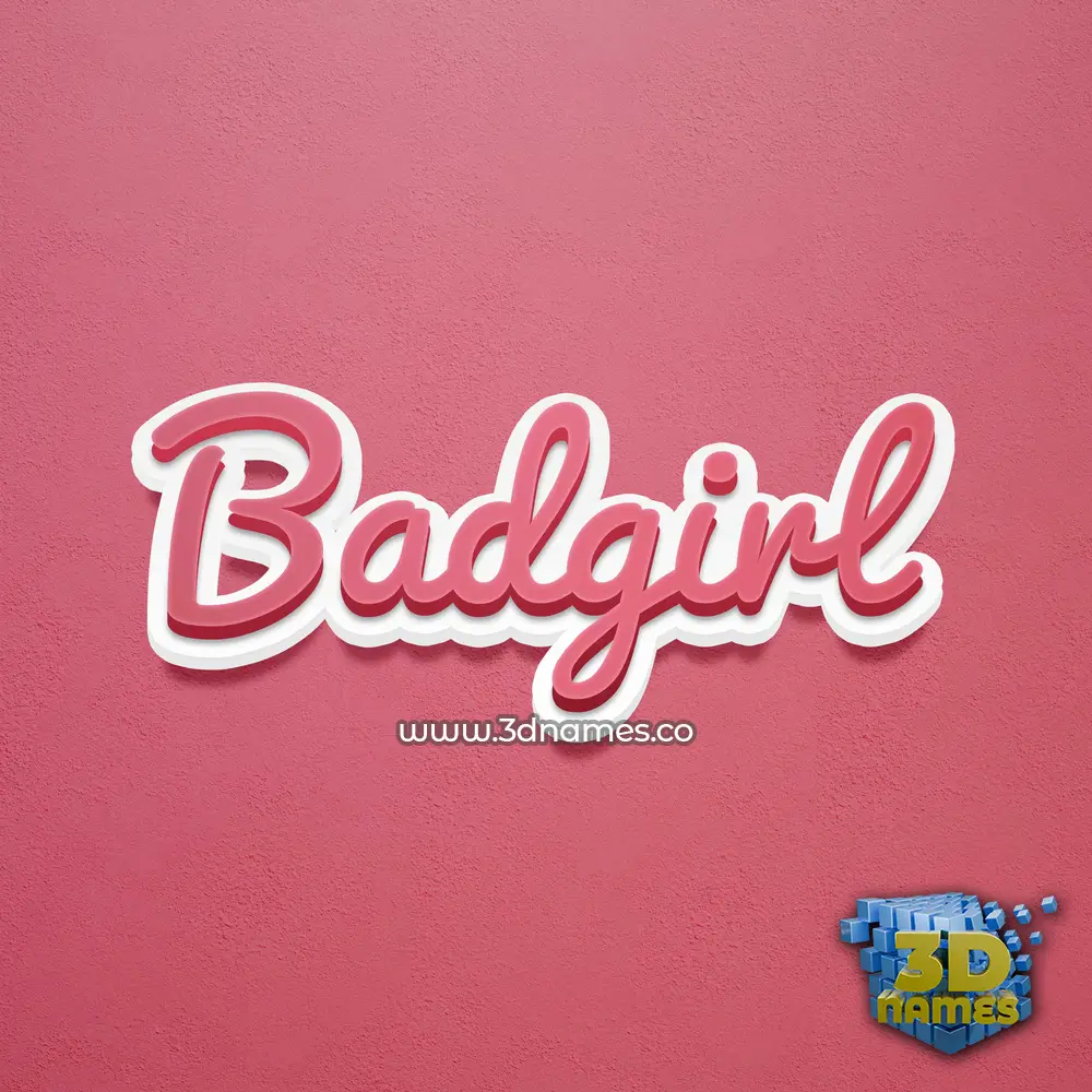 badgirl in Red Scribble style - 3D name wallpaper
