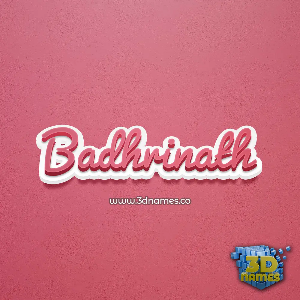 badhrinath in Red Scribble style - 3D name wallpaper