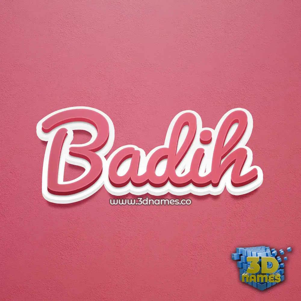 badih in Red Scribble style - 3D name wallpaper