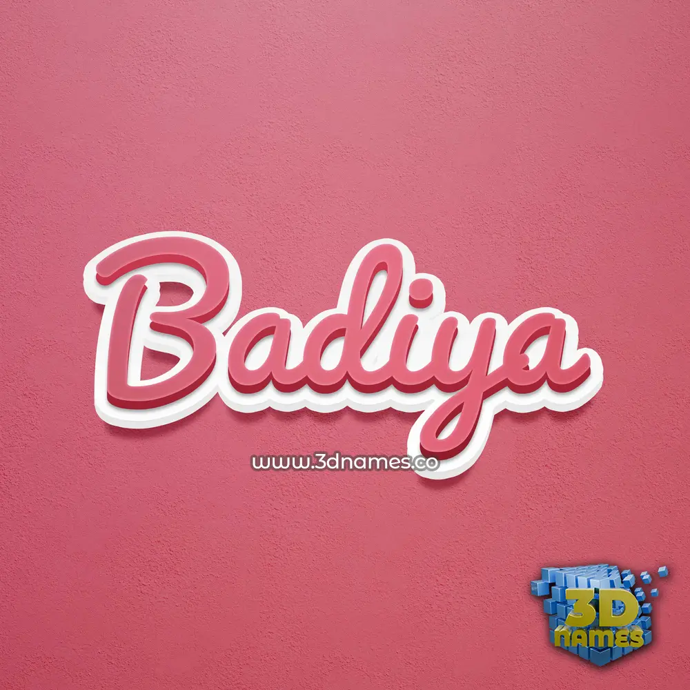 badiya in Red Scribble style - 3D name wallpaper
