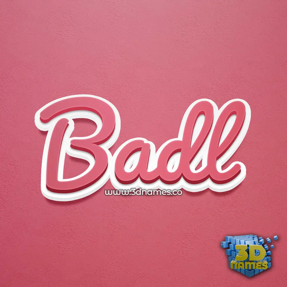 badl in Red Scribble style - 3D name wallpaper