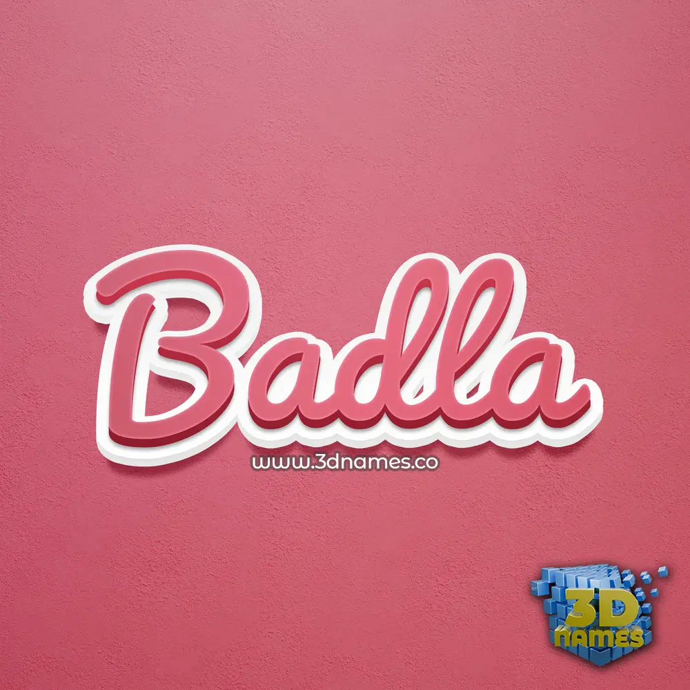 badla in Red Scribble style - 3D name wallpaper
