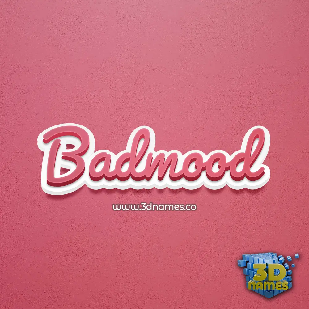 badmood in Red Scribble style - 3D name wallpaper