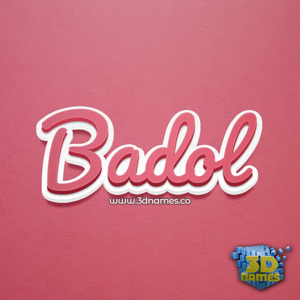 badol in Red Scribble style - 3D name wallpaper