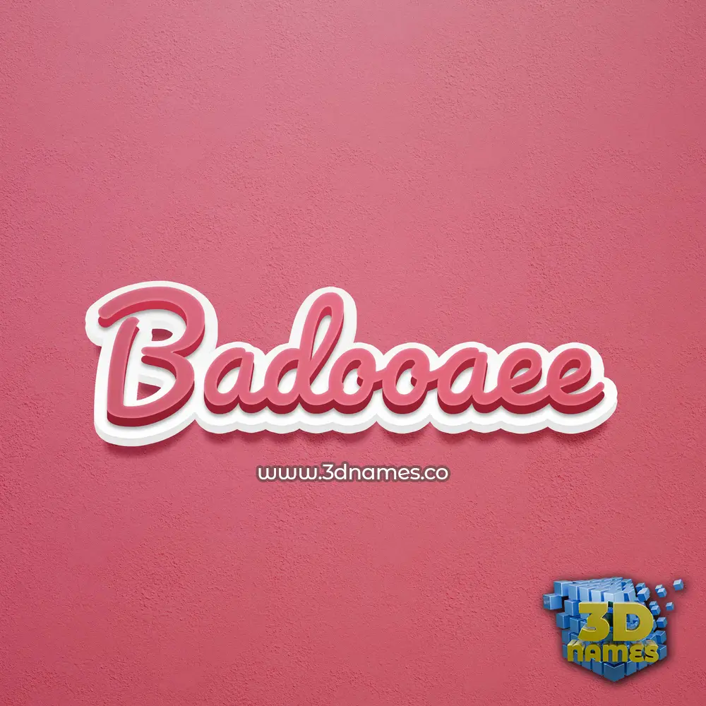 badooaee in Red Scribble style - 3D name wallpaper