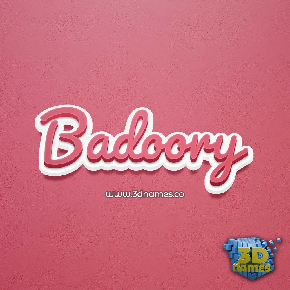 badoory in Red Scribble style - 3D name wallpaper