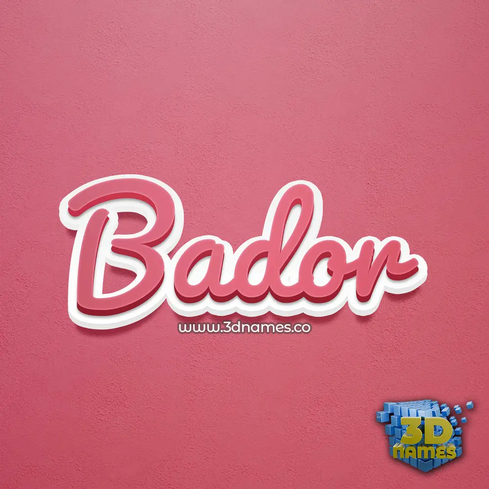 bador in Red Scribble style - 3D name wallpaper