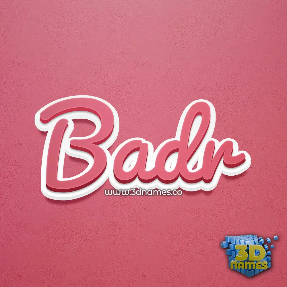 badr in Red Scribble style - 3D name wallpaper