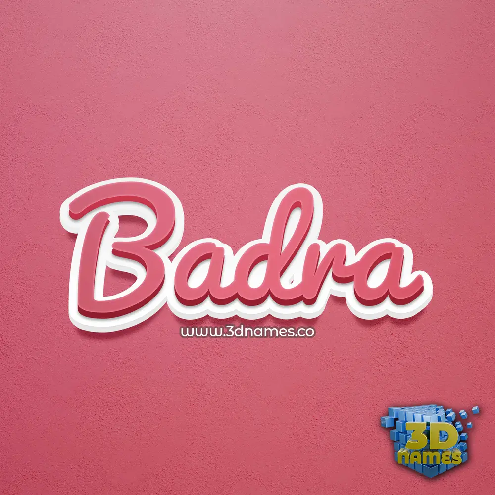 badra in Red Scribble style - 3D name wallpaper