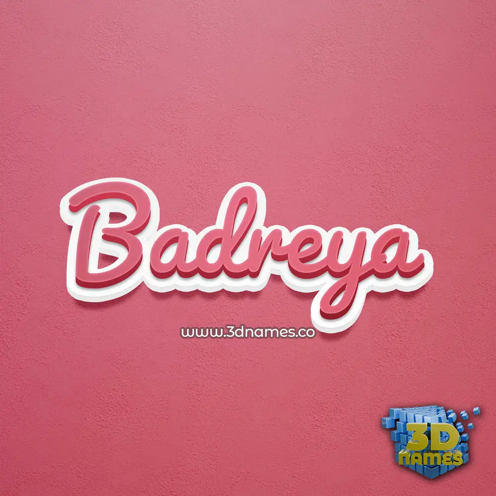 badreya in Red Scribble style - 3D name wallpaper