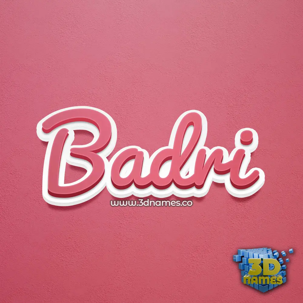 badri in Red Scribble style - 3D name wallpaper