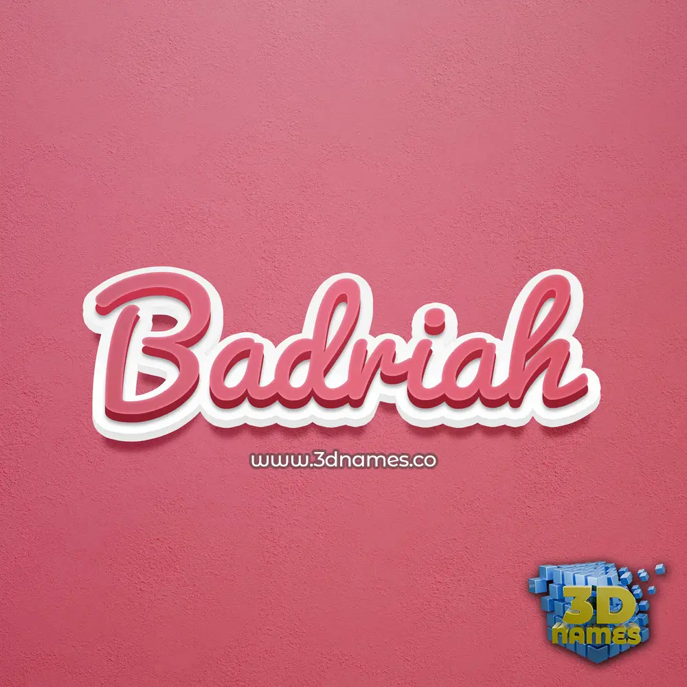 badriah in Red Scribble style - 3D name wallpaper