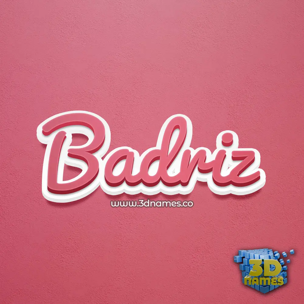 badriz in Red Scribble style - 3D name wallpaper