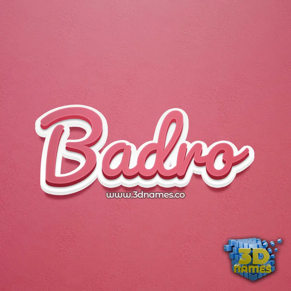 badro in Red Scribble style - 3D name wallpaper