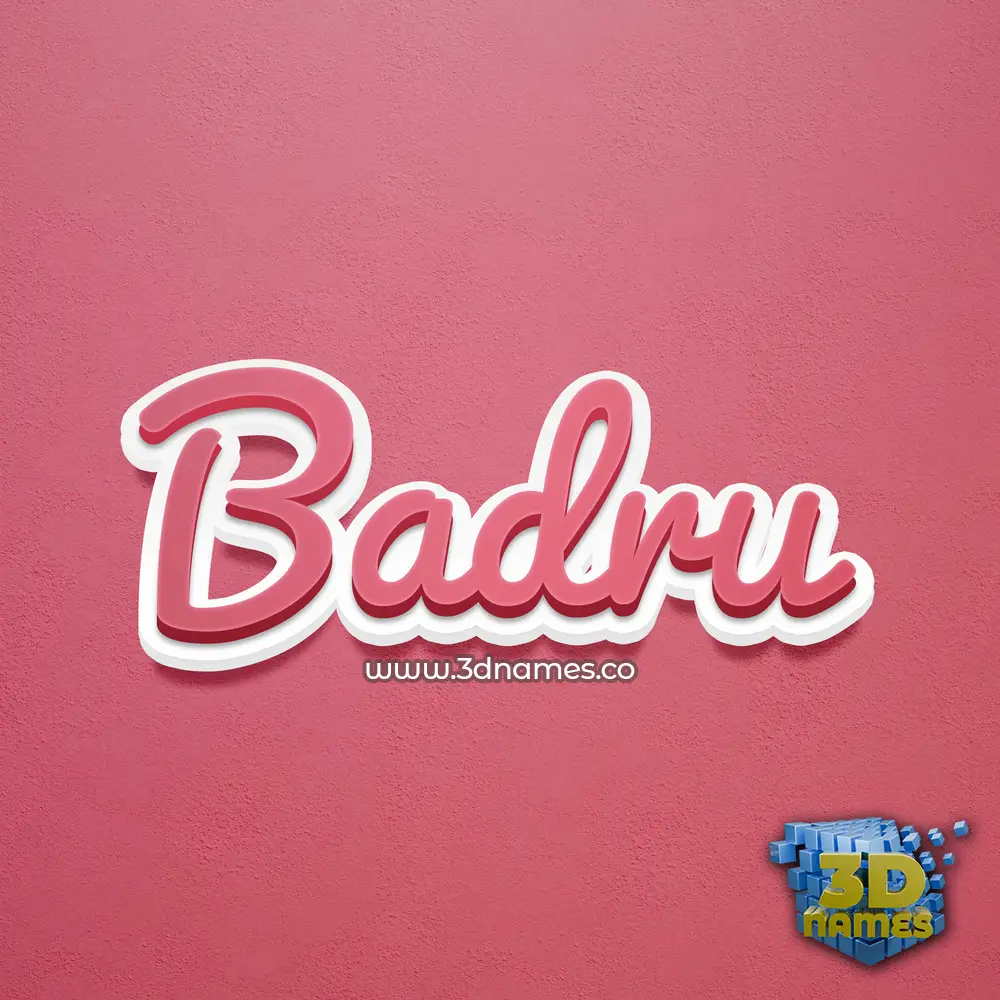 badru in Red Scribble style - 3D name wallpaper