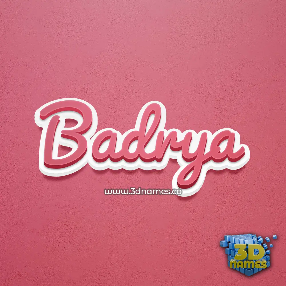 badrya in Red Scribble style - 3D name wallpaper