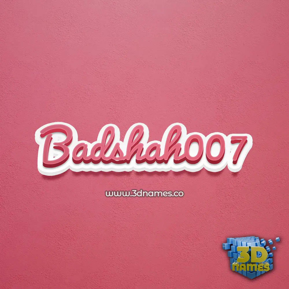 badshah007 in Red Scribble style - 3D name wallpaper