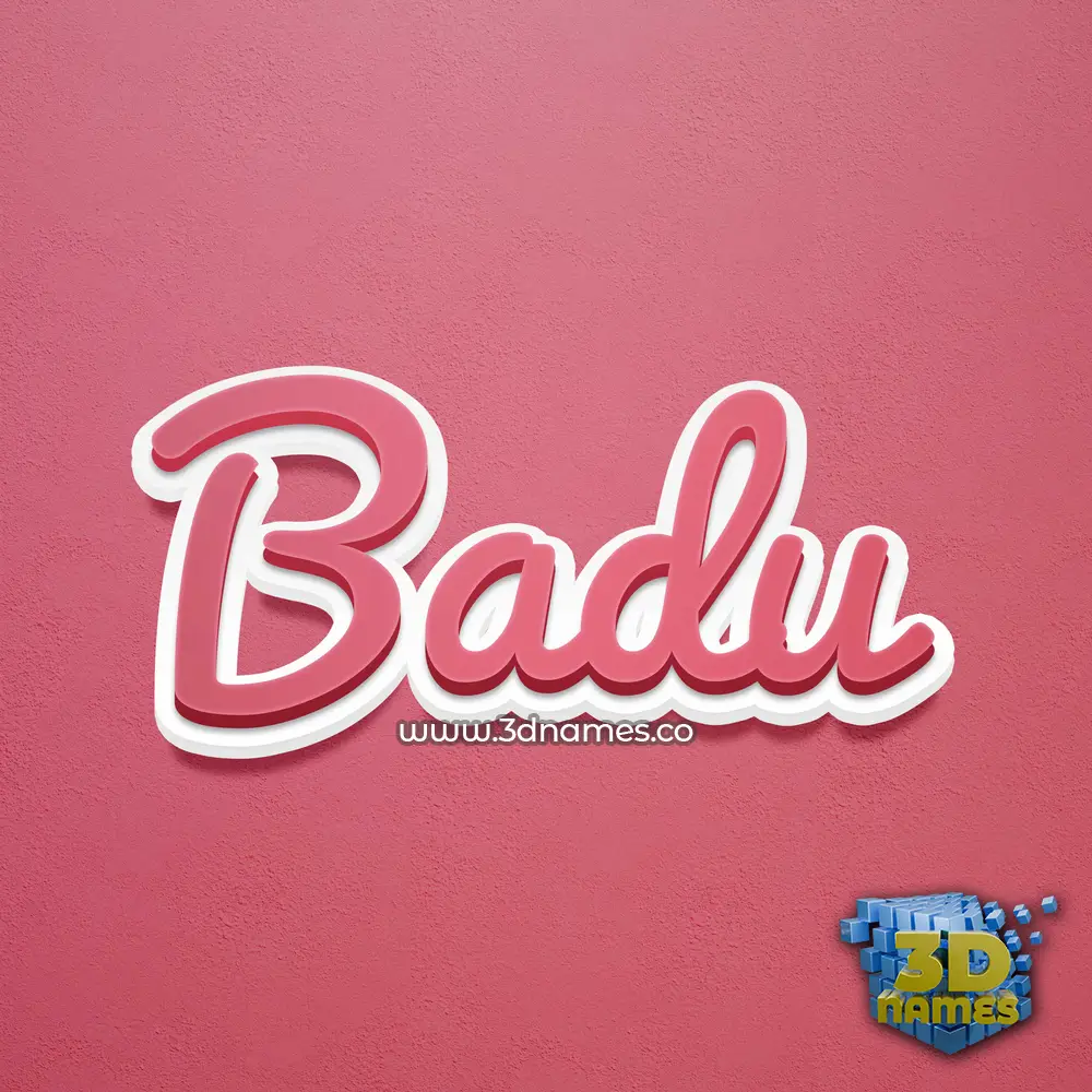 badu in Red Scribble style - 3D name wallpaper