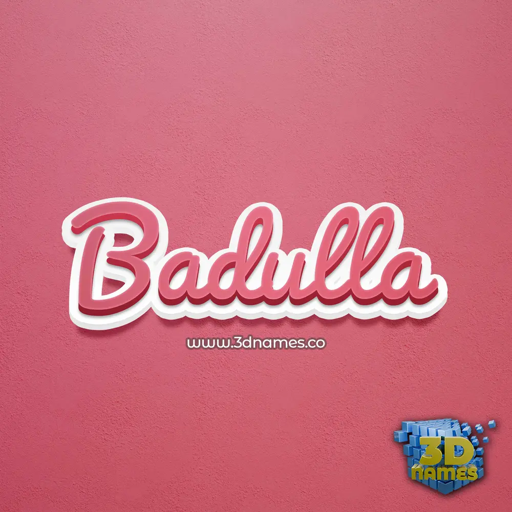 badulla in Red Scribble style - 3D name wallpaper