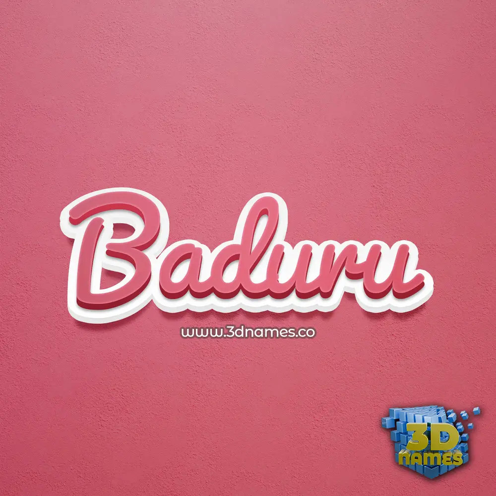 baduru in Red Scribble style - 3D name wallpaper