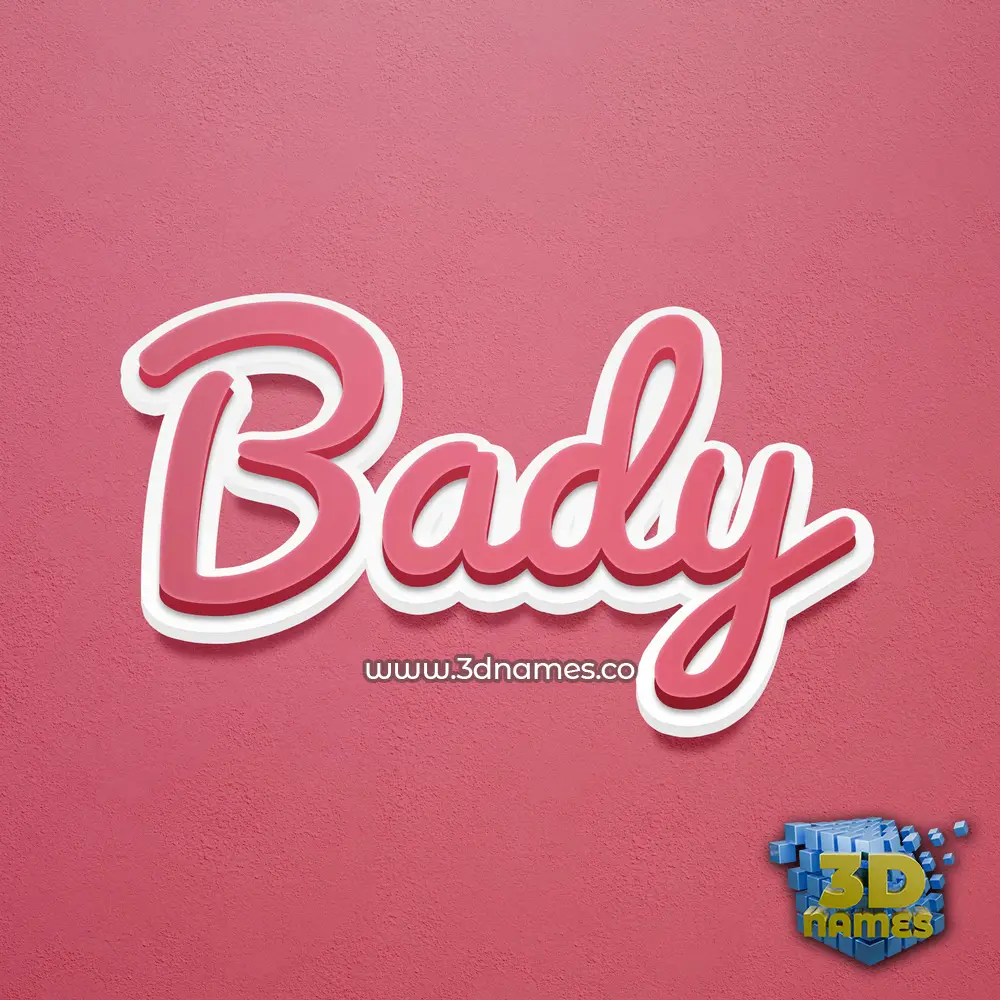 bady in Red Scribble style - 3D name wallpaper