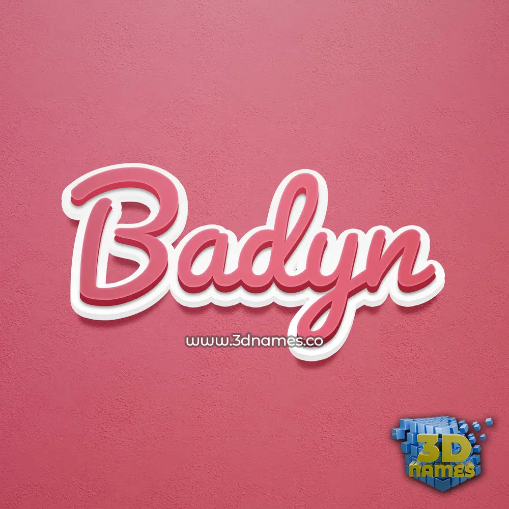 badyn in Red Scribble style - 3D name wallpaper