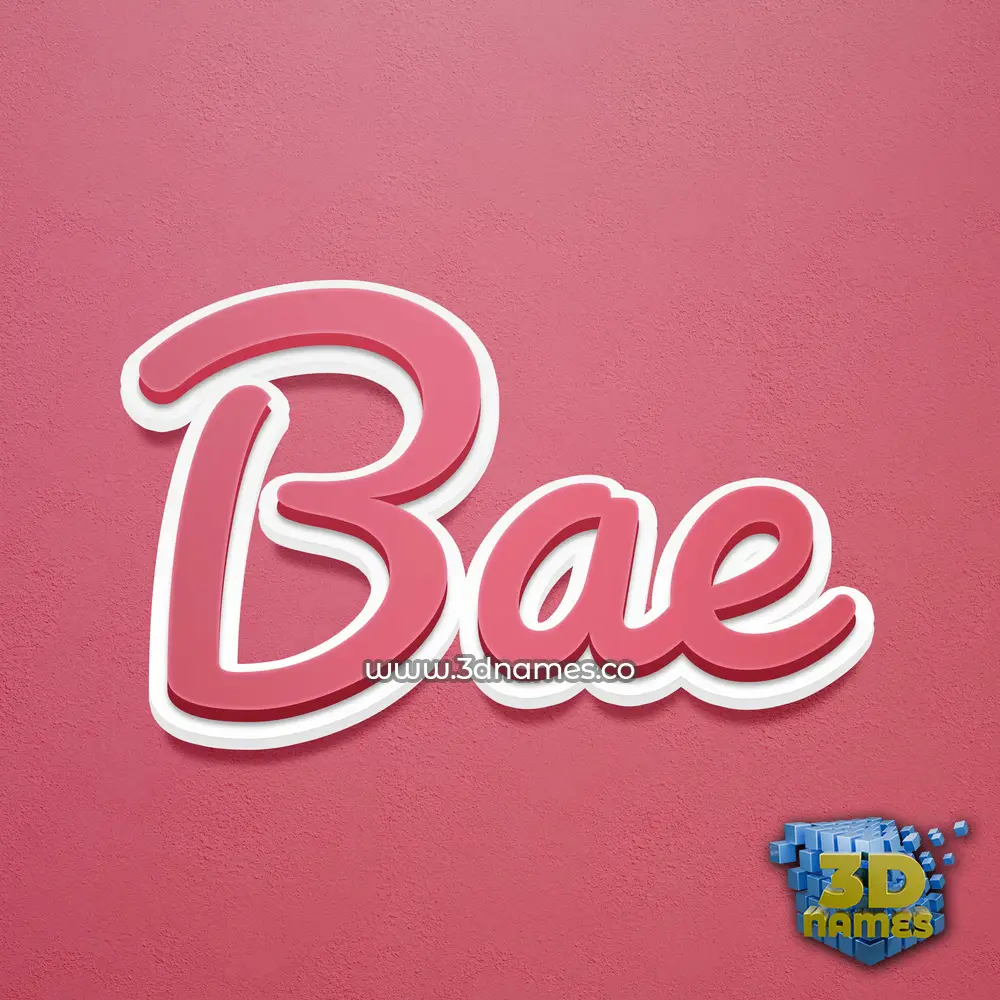 bae in Red Scribble style - 3D name wallpaper